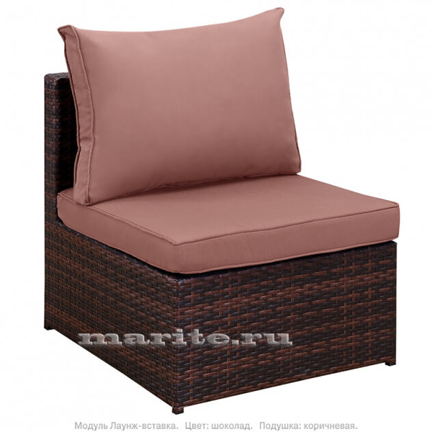 Комплект мебели из искусственного ротанга Лаунж-7 (Lounge-7) (цвет: шоколад) (подушки: коричневые) - вид 3 миниатюра