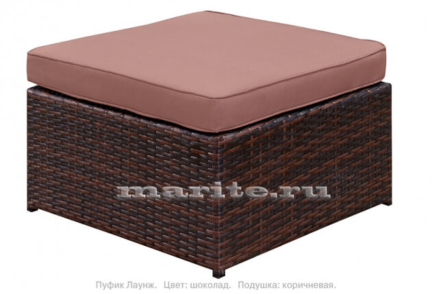 Комплект мебели из искусственного ротанга Лаунж-7 (Lounge-7) (цвет: шоколад) (подушки: коричневые) - вид 5 миниатюра