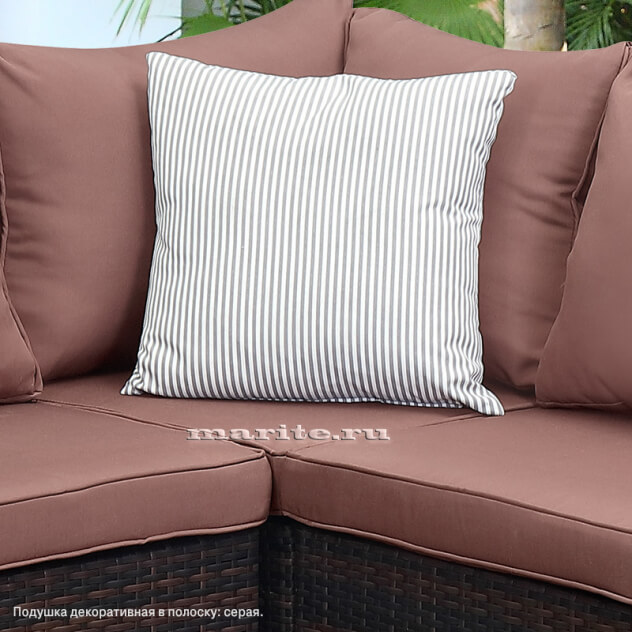 Комплект мебели из искусственного ротанга Лаунж-7 (Lounge-7) (цвет: шоколад) (подушки: коричневые) - вид 9 миниатюра