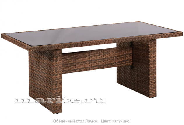 Комплект мебели для обеда и отдыха из искусственного ротанга Лаунж-7 (Lounge-7) (цвет: капучино) (подушки: бежевые) - вид 11 миниатюра