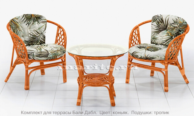 Комплект мебели для террасы Бали Дабл (Bali Double) (цвет: коньяк) - вид 5 миниатюра