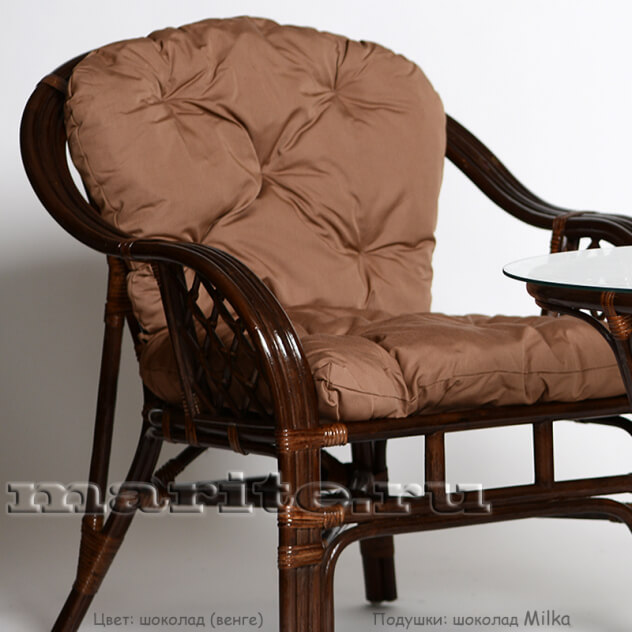 Комплект мебели для террасы Маркос-Дуэт (Marcos-Due) тройного плетения (цвет: шоколад) - вид 1 миниатюра