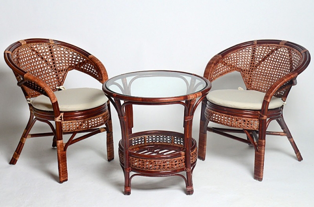 Кофейный комплект мебели из натурального ротанга Пеланги-Дуэт (Pelangi-Due) (цвет: черри)