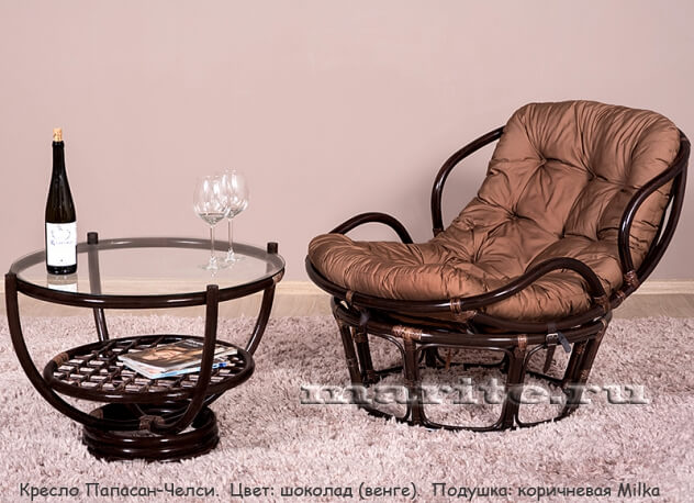 Кресло из натурального ротанга Челси ПАПАСАН  (цвет: орех)