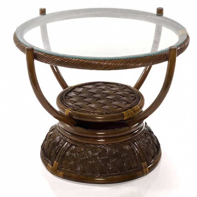 Столик из натурального ротанга Тортл (диаметр: 60 см) (цвет: орех)