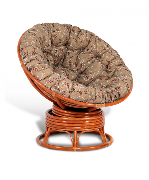 Кресло-качалка из натурального ротанга ПАПАСАН ВРАЩАЮЩИЙСЯ (цвет: коньяк) - вид 5 миниатюра