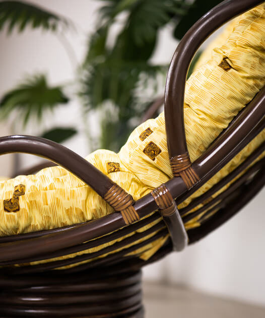 Кресло-качалка из натурального ротанга Папасан Челси вращающийся (цвет: шоколад) - вид 9 миниатюра