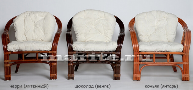 Комплект мебели для террасы Маркос-Дуэт (Marcos-Due) тройного плетения (цвет: черри) - вид 1 миниатюра