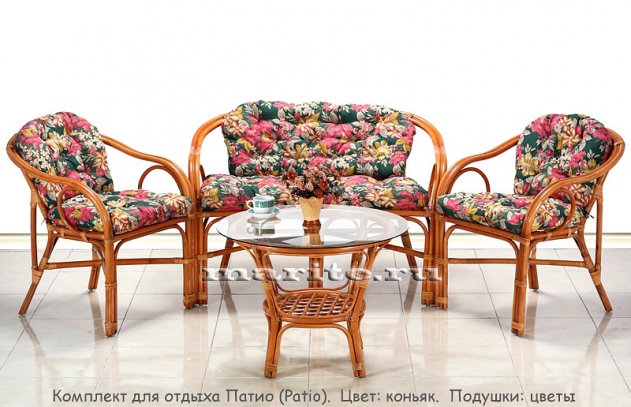 Комплект мебели из натурального ротанга Патио (Patio) (цвет: коньяк) - вид 3 миниатюра
