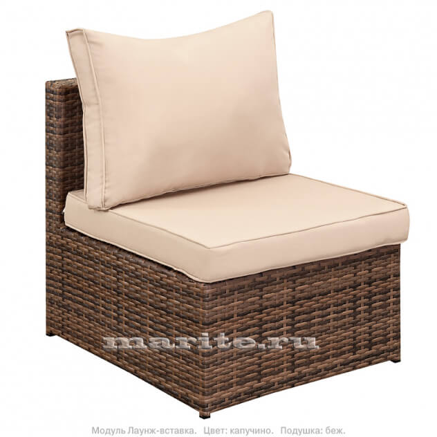 Комплект мебели из искусственного ротанга Лаунж Релакс (Lounge Relax) (цвет: капучино) (подушки: бежевые) - вид 3 миниатюра