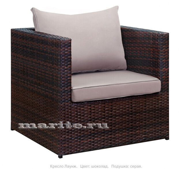 Комплект мебели из искусственного ротанга Лаунж Релакс (Lounge Relax) (цвет: шоколад) (подушки: коричневые) - вид 5 миниатюра