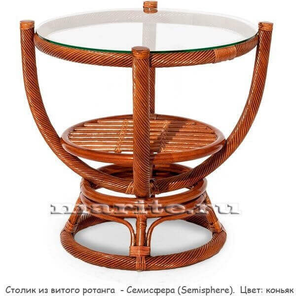 Столик журнальный Роялти Семисфера Твист (Semisphere Twist) из натур. ротанга (диам. 58см) (цвет: коньяк, шоколад) Столик журнальный Роялти Семисфера Твист (Semisphere Twist) из натур. ротанга (диам. 58см) (цвет: коньяк, шоколад)