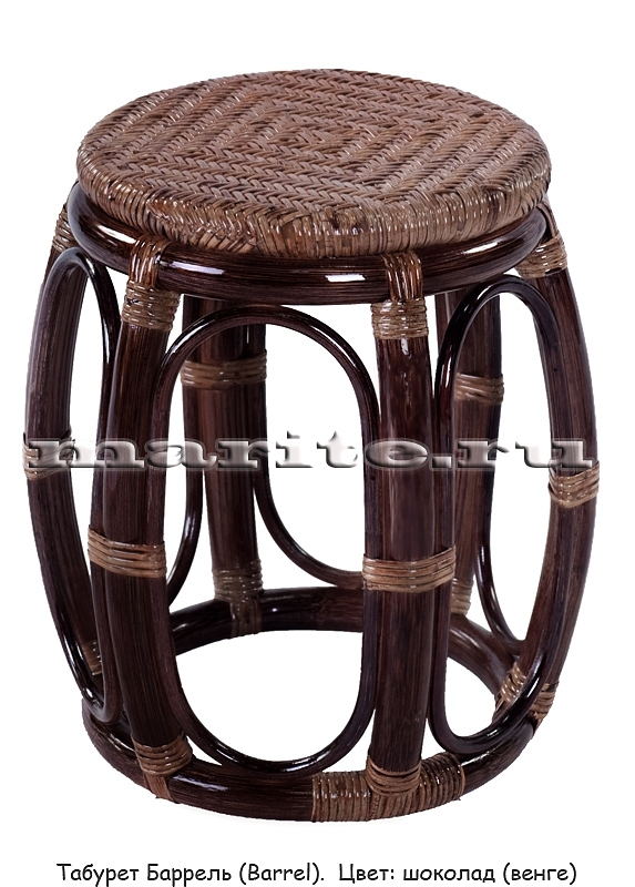 Табурет из ротанга Баррель (Barrel) (цвет: шоколад): купить в интернет ...
