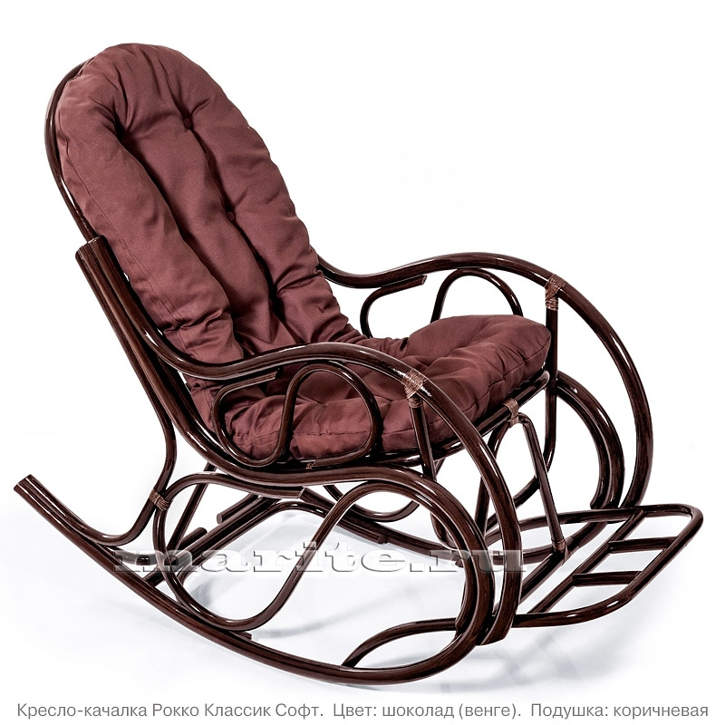 Кресло-качалка Рокко Классик Софт (цвет: коньяк, черри, орех, шоколад)
