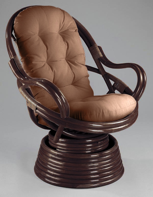 Кресло-качалка вращающееся Double Pole (Дабл Поул) (цвет: коньяк, черри, шоколад)