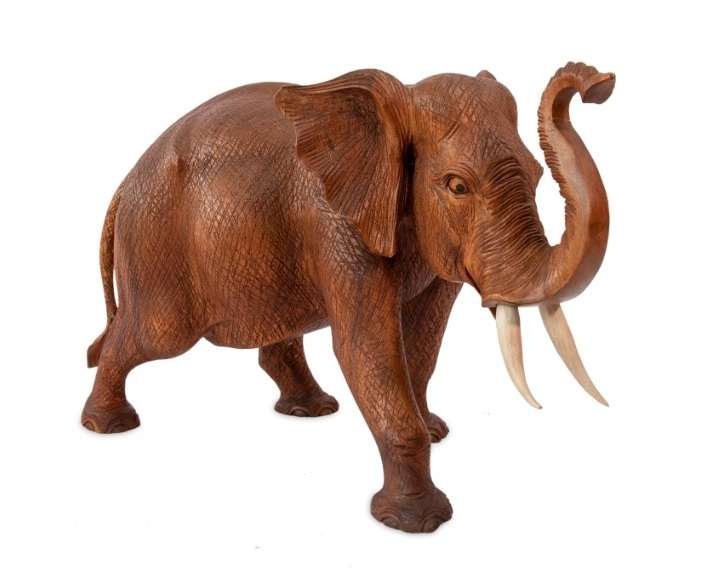 Фигурка "Слон идёт" из ценных пород дерева (20 см)
