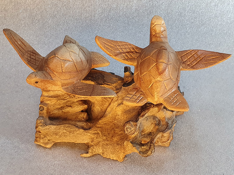 Фигурка "Черепахи (пара)" из ценных пород дерева (15 см)