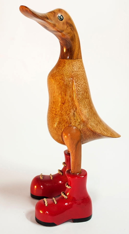 Фигурка "Утка в красных сапожках" из ценных пород дерева (25 см).