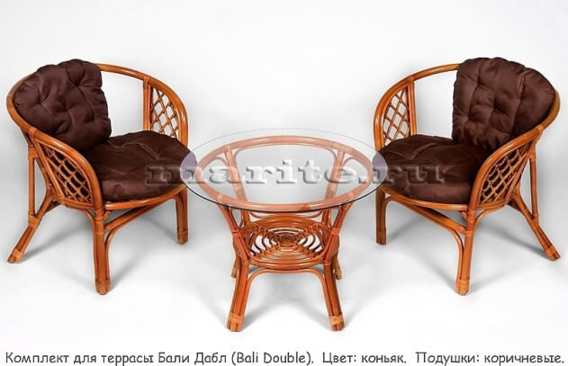Комплект мебели для террасы Бали Дабл (Bali Double) (цвет: коньяк)