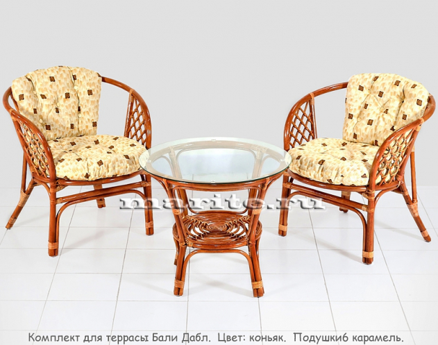 Комплект мебели для террасы Бали Дабл (Bali Double) (цвет: коньяк) - вид 3 миниатюра
