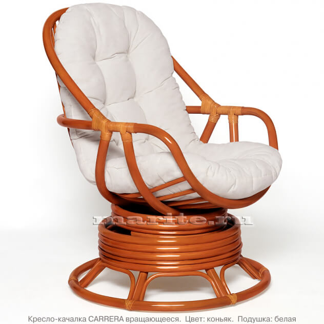 Кресло-качалка вращающееся Каррера (CARRERA) (цвет: коньяк, черри) - вид 1 миниатюра