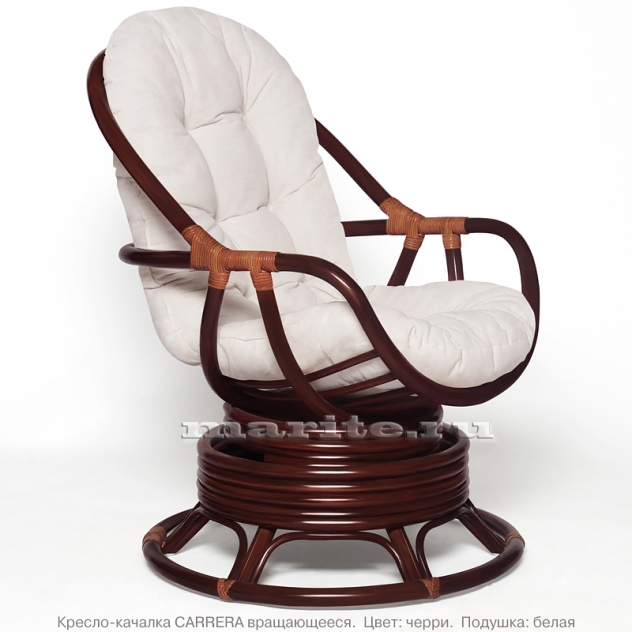 Кресло-качалка вращающееся Каррера (CARRERA) (цвет: коньяк, черри) - вид 6 миниатюра