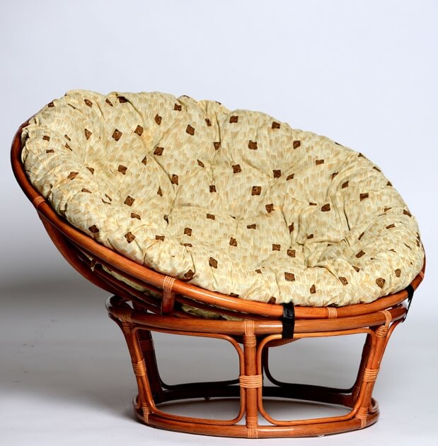 Кресло из натурального ротанга ПАПАСАН 110см (цвет: коньяк, черри, орех, шоколад) АКЦИЯ!