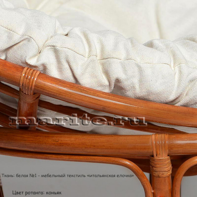 Кресло из натурального ротанга ПАПАСАН 110см (цвет: коньяк, черри, орех, шоколад) АКЦИЯ! - вид 3 миниатюра