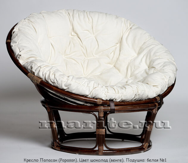 Кресло из натурального ротанга ПАПАСАН 110см (цвет: коньяк, черри, орех, шоколад) АКЦИЯ! - вид 5 миниатюра