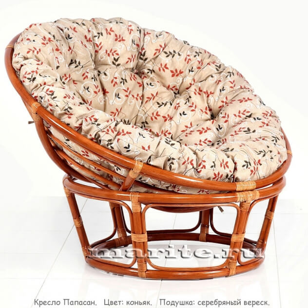 Кресло из натурального ротанга ПАПАСАН (цвет: коньяк)