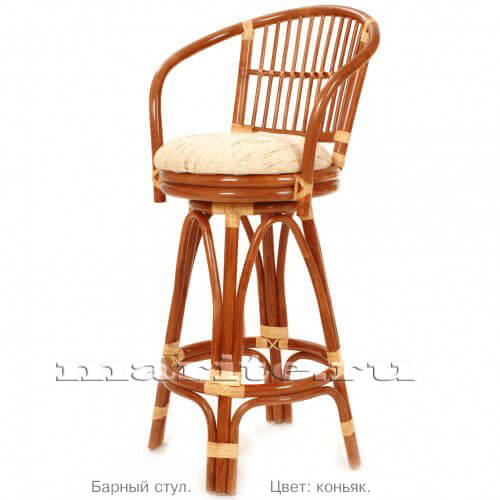 Барный стул вращающийся со спинкой (цвет: шоколад) - вид 1 миниатюра