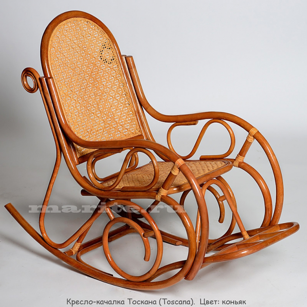 Кресло-качалка Тоскана (Toscana) (цвет: коньяк, черри, орех, шоколад)