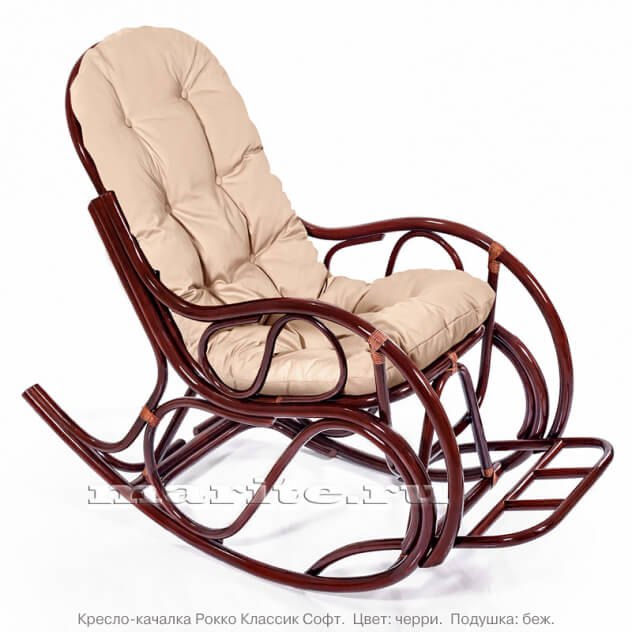 Кресло-качалка Рокко Классик Софт (цвет: коньяк, черри, орех, шоколад) - вид 8 миниатюра