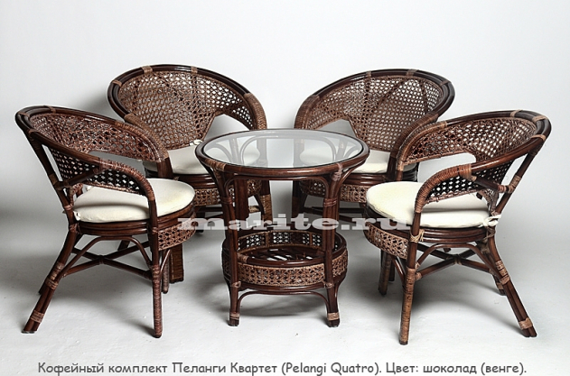 Комплект мебели Пеланги Кварте (Pelangi Quatro) (цвет: коньяк, черри, орех, шоколад) - вид 3 миниатюра
