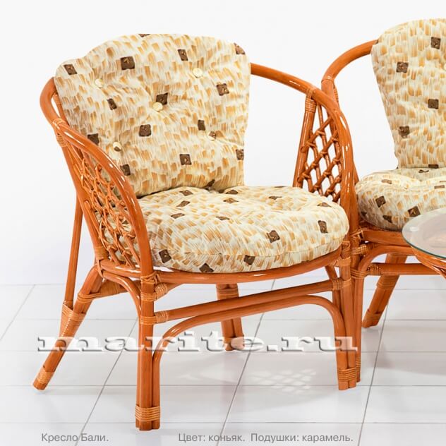 Комплект мебели из натурального ротанга с трёхместным диваном Бали Трио (Bali Trio) (цвет: коньяк) - вид 4 миниатюра