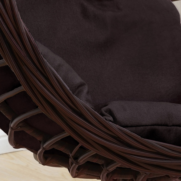 Подвесное кресло качели плетёное Глория 95 х 110 (цвет: шоколад) - вид 5 миниатюра