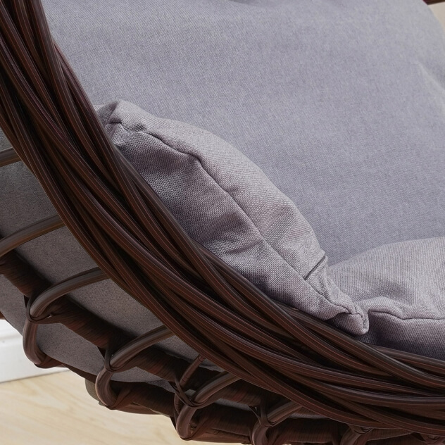 Подвесное кресло качели плетёное Глория 95 х 110 (цвет: шоколад) - вид 7 миниатюра