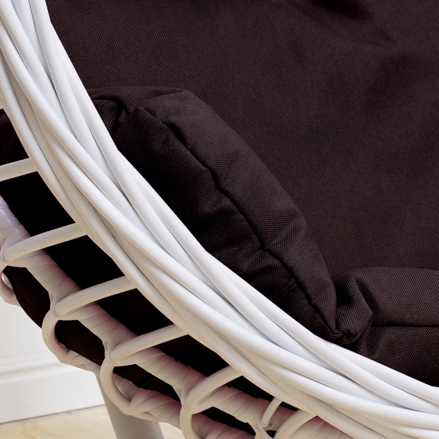 Подвесное кресло качели плетёное Глория Макси 107 х 120 (цвет: белый) - вид 4 миниатюра