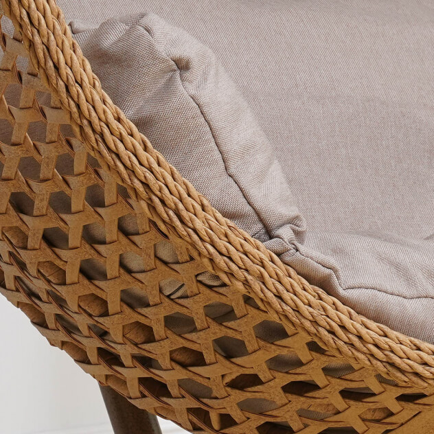 Подвесное кресло качели плетёное Сафира 95 х 110 (цвет: пшеничный) - вид 3 миниатюра