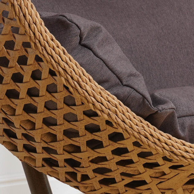 Подвесное кресло качели плетёное Сафира 95 х 110 (цвет: пшеничный) - вид 4 миниатюра