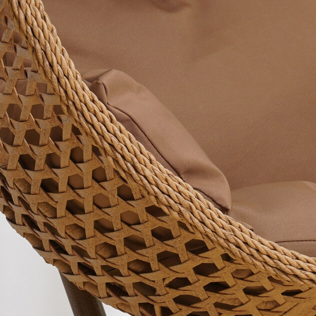 Подвесное кресло качели плетёное Сафира 95 х 110 (цвет: пшеничный) - вид 5 миниатюра