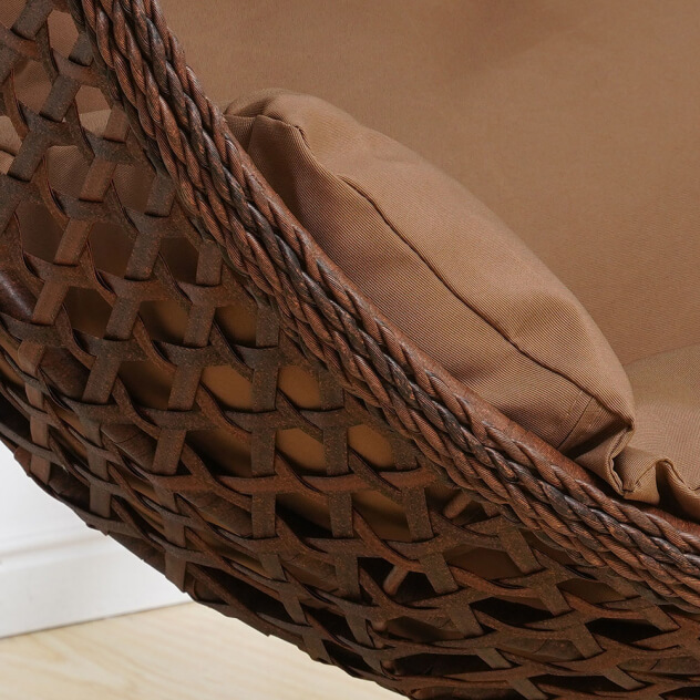 Подвесное кресло качели плетёное Сафира 95 х 110 (цвет: коричневый) - вид 3 миниатюра