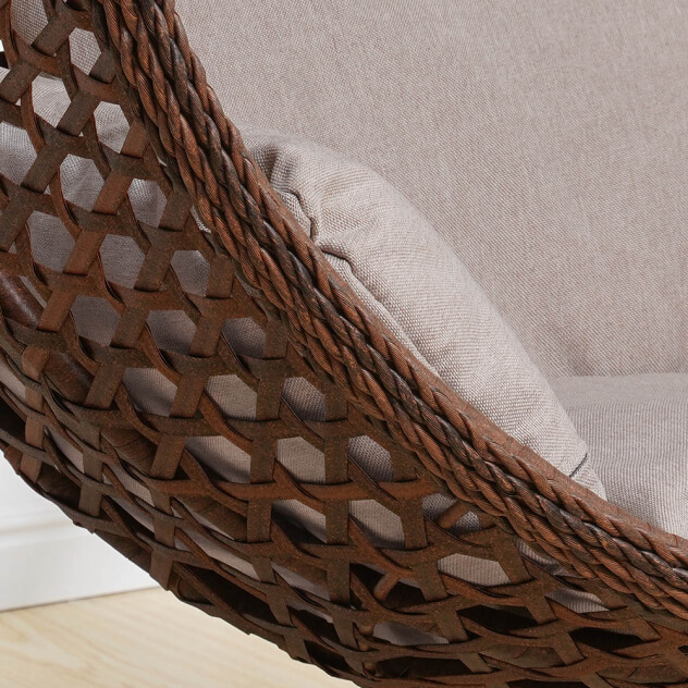 Подвесное кресло качели плетёное Сафира 95 х 110 (цвет: коричневый) - вид 4 миниатюра