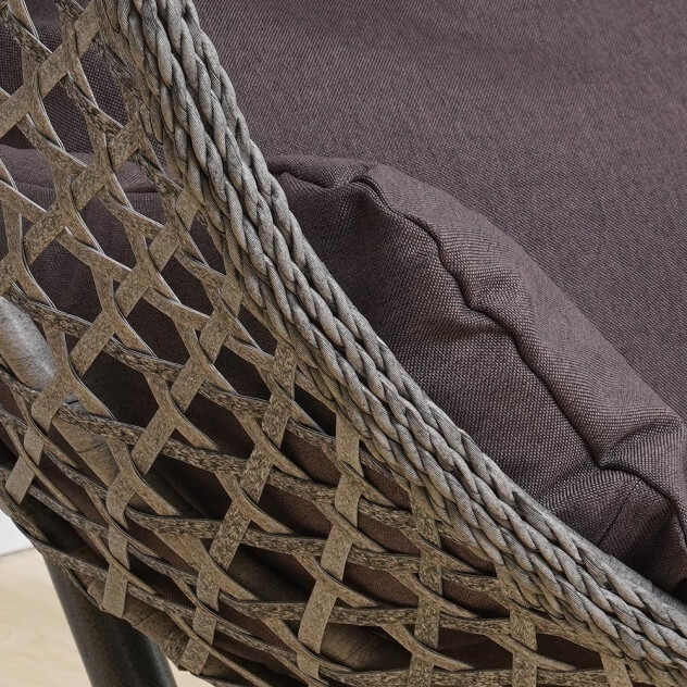 Подвесное кресло качели плетёное Сафира 95 х 110 (цвет: серый) - вид 3 миниатюра