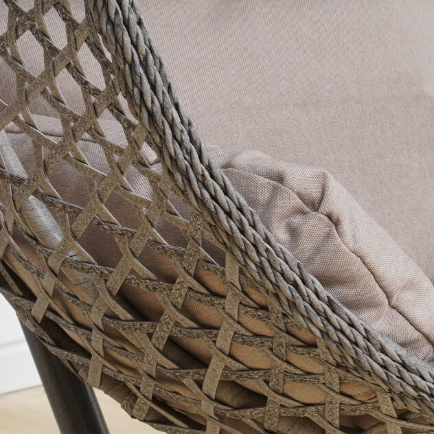 Подвесное кресло качели плетёное Сафира 95 х 110 (цвет: серый) - вид 5 миниатюра