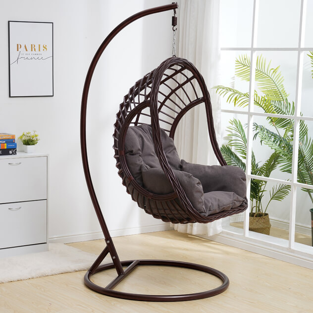 Подвесное кресло качели плетёное Жаде 78 х 115 (цвет: шоколад) - вид 1 миниатюра