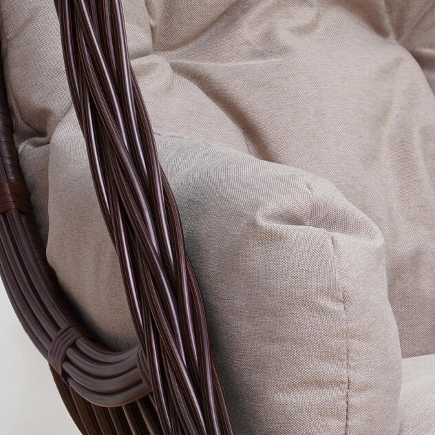 Подвесное кресло качели плетёное Жаде 78 х 115 (цвет: шоколад) - вид 3 миниатюра