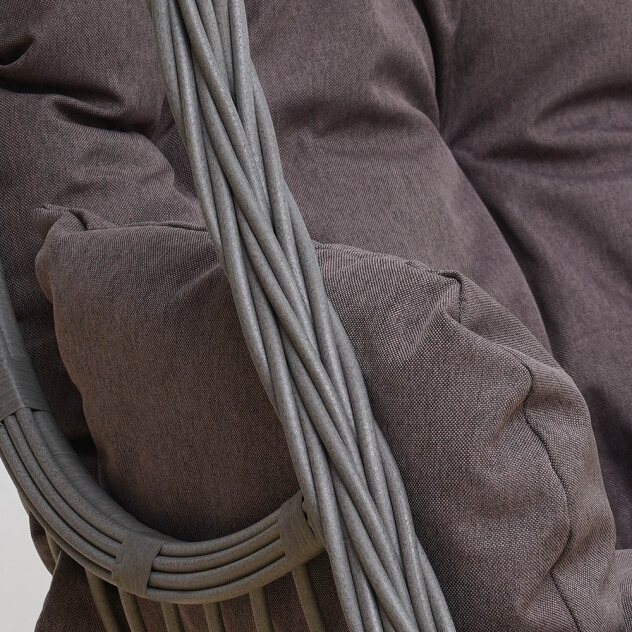 Подвесное кресло качели плетёное Жаде 78 х 115 (цвет: серый) - вид 5 миниатюра