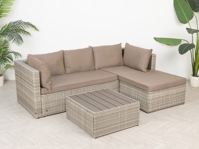Комплект мебели из искусственного ротанга  Гардини (Gardini) (цвет: серый меланж) (подушки: серые) Угол левый и правый!