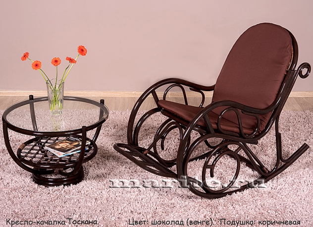 Кресло-качалка Тоскана (Toscana) (цвет: шоколад) - вид 3 миниатюра